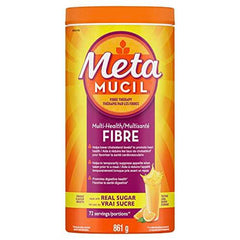 Metamucil, Daily Psyllium Husk Powder Supplement, Real Sugar, 3-in-1 Fibre for Digestive Health, Orange Smooth Flavored Drink, 72 Servings