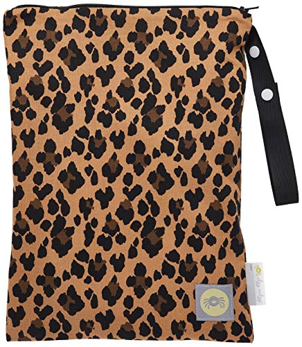 Itzy Ritzy Sealed Wet Bag with Adjustable Handle - Washable & Reusable Wet Bag with Water Resistant Lining Ideal for Swimwear, Diapers, Gym Clothes & Toiletries; Measures 11" X 14", Leopard