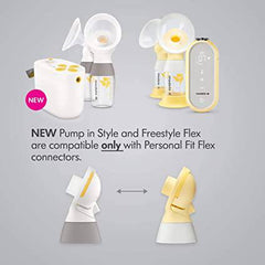 Medela Freestyle Flex Breast Pump, Closed System Quiet Handheld Portable Double Electric Breastpump, Mobile Connected Smart Pump with Touch Screen LED Display and USB Rechargeable Battery