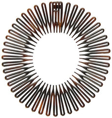 Caravan Full Circle Spring Head Band Comb In Classic Tortoise Shell with Deep Teeth and Closure