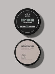 AG Care Infrastructure Structurizing Pomade with Thickening Hair Fiber - Humidity-Resistant, Medium Hold Hair Paste for Frizz-Free Volume and Structured Style, 2.5 Fl Oz , White.