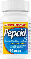 Pepcid AC Maximum Strength, Heartburn Prevention & Relief, 50 Count - Zecoya