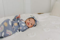 Copper Pearl, Baby Stretchy Soft Knit Headband Bow Hope