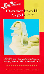 Flamingo Baseball Splint - Straightening Finger Corrector Brace for Fracture, Ligament, Arthritis, Dislocation, Trigger Finger, Muscle - Aluminium with Foam Padding Splint - Medium