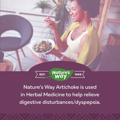 Nature's Way Artichoke Herbal Supplement – Used in Herbal Medicine to Help Relieve Digestive Disturbances/Dyspepsia – 300 mg Artichoke & 150 mg Milk Thistle – Non-GMO, Vegetarian – 60 Capsules