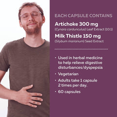 Nature's Way Artichoke Herbal Supplement – Used in Herbal Medicine to Help Relieve Digestive Disturbances/Dyspepsia – 300 mg Artichoke & 150 mg Milk Thistle – Non-GMO, Vegetarian – 60 Capsules