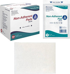 Dynarex Non-Adherent Pads-Sterile, Individually Packaged, Non-Stick Wound and Burn Care, Soft & Highly Absorbent, 3β x 4β, 1 Box of 100 Non-Adherent Pads-Sterile