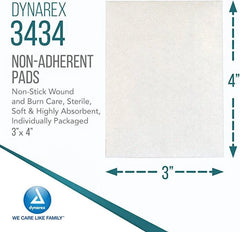 Dynarex Non-Adherent Pads-Sterile, Individually Packaged, Non-Stick Wound and Burn Care, Soft & Highly Absorbent, 3β x 4β, 1 Box of 100 Non-Adherent Pads-Sterile