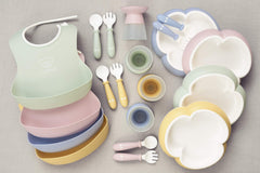 BABYBJÖRN Baby Plate, Spoon and Fork, 2 sets, Powder Yellow