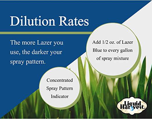 Liquid Harvest Lazer Blue Concentrated Spray Pattern Indicator 8 Ounces Perfect Weed Spray Dye - Zecoya