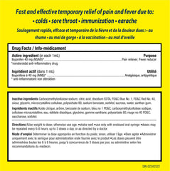 Advil Pediatric Drops Fever and Pain Reliever for Infants, Grape Flavour, 24 mL