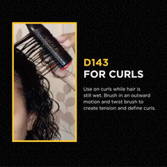 Denman Curly Hair Brush D143-5 Row Styling Mini Brush With Long Handle for Detangling, Separating, Shaping and Defining Curls and Smoothing Hair- For Women and Men