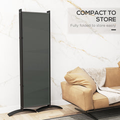 6 Panel Folding Room Divider, UV30+ Privacy Screen, Indoor Outdoor Privacy Panel with Stable Base, Beige