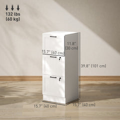 2 Drawer Filing Cabinet with Lock, Office Storage Cabinet with Adjustable Hanging Bars for A4 Letter Size Files, Black
