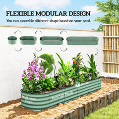 4.9 x 2 x 1ft Galvanized Raised Garden Bed Kit, Metal Planter Box with Safety Edging, Black