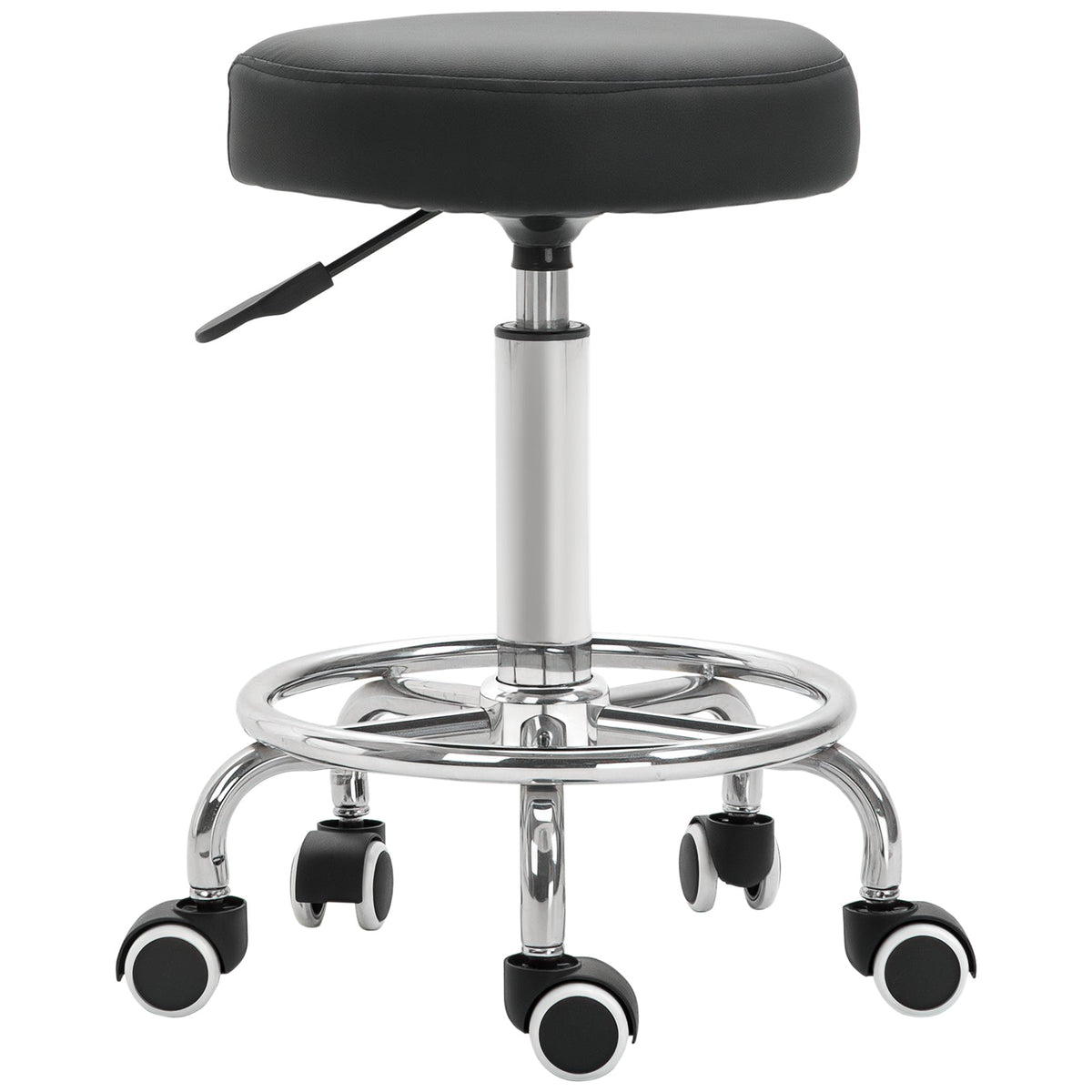 Adjustable Swivel Salon Stool Hydraulic PU Barber Rolling Massage Tattoo Chair Bar Beauty SPA Seat, Black