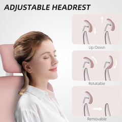 Ergonomic Mesh Office Chair, High Back Desk Chair with Rotatable Headrest, Flip-Up Armrests, Lumbar Support, Black