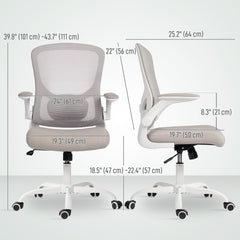 Ergonomic Mesh Office Chair with 4D Lumbar Support, Swivel Desk Chair with Flip-up Armrests, Tilt Function, Black