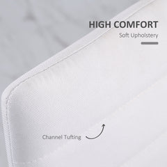 High Back Dining Chairs, Modern Upholstered Linen Fabric Accent Chairs with Metal Legs for Kitchen, Set of 4, White