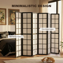 3 Panel Room Divider, 5.6 ft Folding Wall Divider Room Partition for Home Office, Bedroom, Black