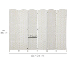 6ft Folding Room Divider, 3 Panel Wall Partition with Wooden Frame for Bedroom, Home Office, Natural