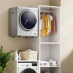 1.5 Cu.ft Clothes Dryer with with Stainless Steel Wall Mount-Silver