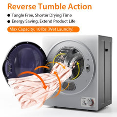 1.5 Cu.ft Clothes Dryer with with Stainless Steel Wall Mount-Silver