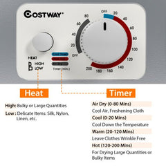 1.5 Cu.ft Clothes Dryer with with Stainless Steel Wall Mount-Silver