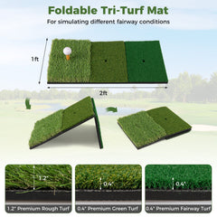 10.3 x 6.5 Feet Golf Practice Net with Foldable Tri-Turf Mat