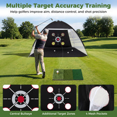 10.3 x 6.5 Feet Golf Practice Net with Foldable Tri-Turf Mat