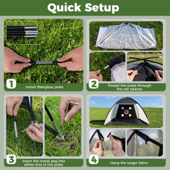10.3 x 6.5 Feet Golf Practice Net with Foldable Tri-Turf Mat