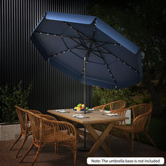 10 Feet Solar Patio Umbrella with 3-Tier Vented Top-Navy