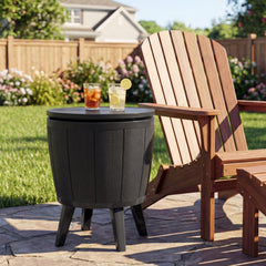 10 Gallon Beer and Wine Cooler with Lift-Top and Drainage Plug-Black