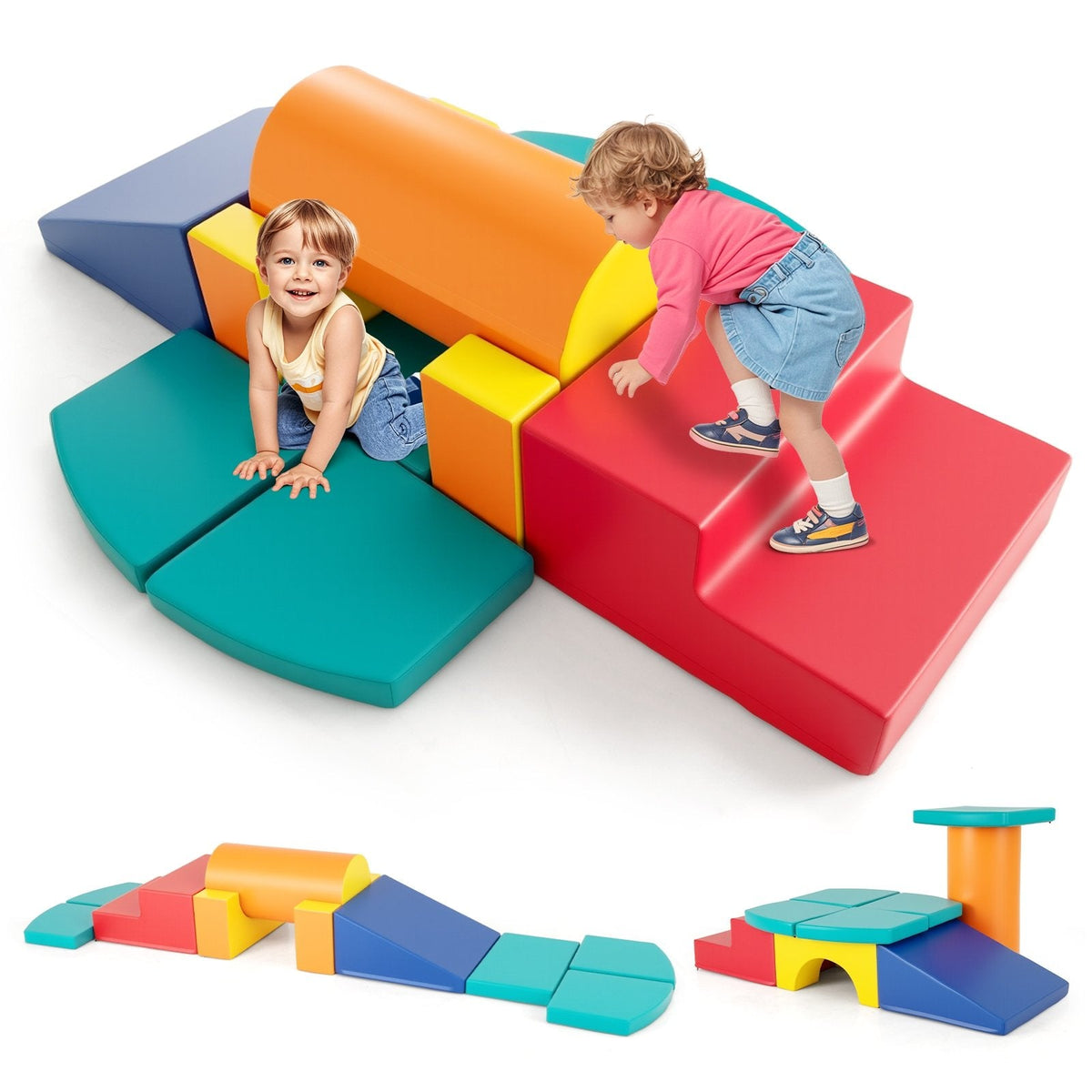 10-Piece Foam Climbing Toys for Toddlers-Multicolor
