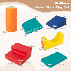 10-Piece Foam Climbing Toys for Toddlers-Multicolor