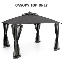 10 x 12 Feet Gazebo Replacement Top with Air Vent and Drainage Holes-Gray