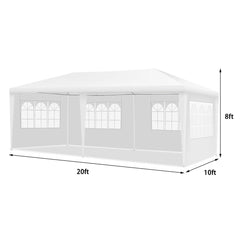 10 x 20 Feet Outdoor Party Wedding Canopy Tent with Removable Walls and Carry Bag