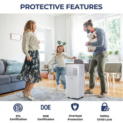 10000 BTU Air Cooler with Fan and Dehumidifier Mode, White, Self-Evaporating, 350 sq ft
