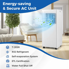 10000 BTU Portable Air Conditioner with 24H Timer, R32, Cools up to 350 sq ft, 46 dB