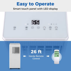 10000 BTU Portable Air Conditioner with 24H Timer, R32, Cools up to 350 sq ft, 46 dB