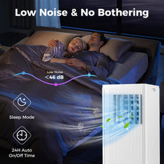 10000 BTU Portable Air Conditioner with 24H Timer, R32, Cools up to 350 sq ft, 46 dB