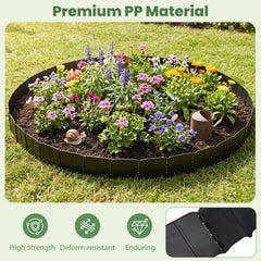 10.5 FT 70 PCS Garden Edging Borders No Dig Interlocking Design for Flower Beds-Black