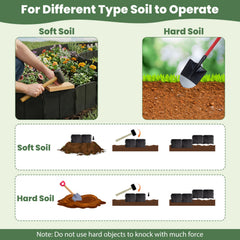 10.5 FT 70 PCS Garden Edging Borders No Dig Interlocking Design for Flower Beds-Black
