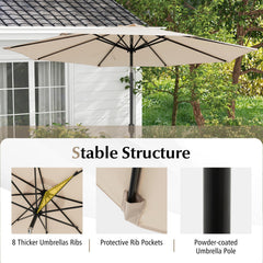 10 Feet Outdoor Patio Umbrella with Tilt Adjustment and Crank-Beige