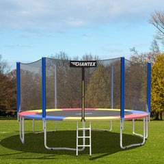 10Ft Waterproof Safety Trampoline, Bounce Frame Spring Cover Outdoor/Indoor-Multicolor