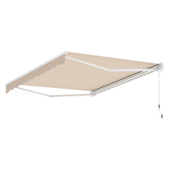 10 x 8.2 Feet Retractable Awning with Easy Opening Manual Crank Handle-Beige