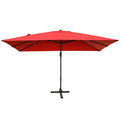 10 x13 Feet Rectangular Cantilever Umbrella with 360° Rotation Function-Wine