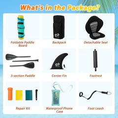 11 Feet Inflatable Stand Up Paddle Board with Kayak Seat for Adults-L