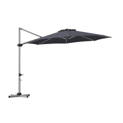 11 Feet Patio Offset Cantilever Umbrella 360° Rotation Aluminum Tilt-Gray