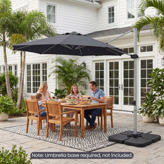 11 Feet Patio Offset Cantilever Umbrella 360° Rotation Aluminum Tilt-Gray